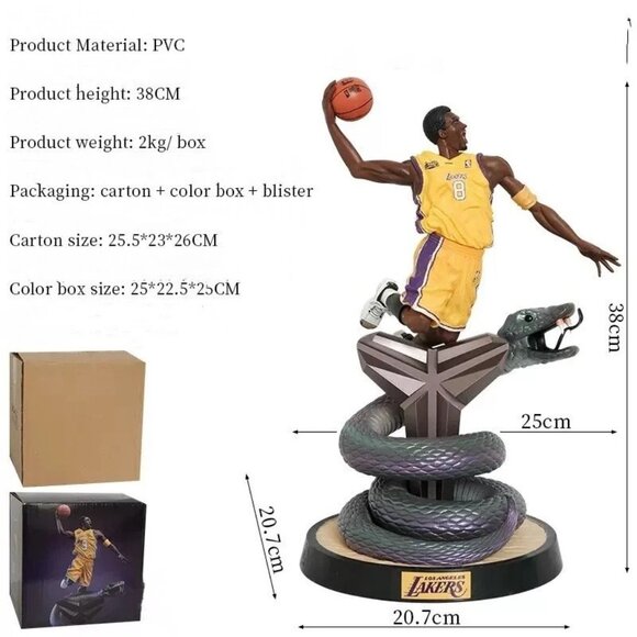 Basketball star NBA GK Kobe Black Mamba Hurricane model ornaments boxed - Picture 5 of 5
